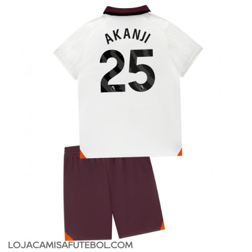 Camisa de Futebol Manchester City Manuel Akanji #25 Equipamento Secundário Infantil 2023-24 Manga Curta (+ Calças curtas)